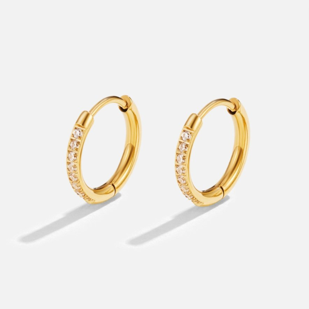 Hoop Earrings with Crystal Pavé Detail