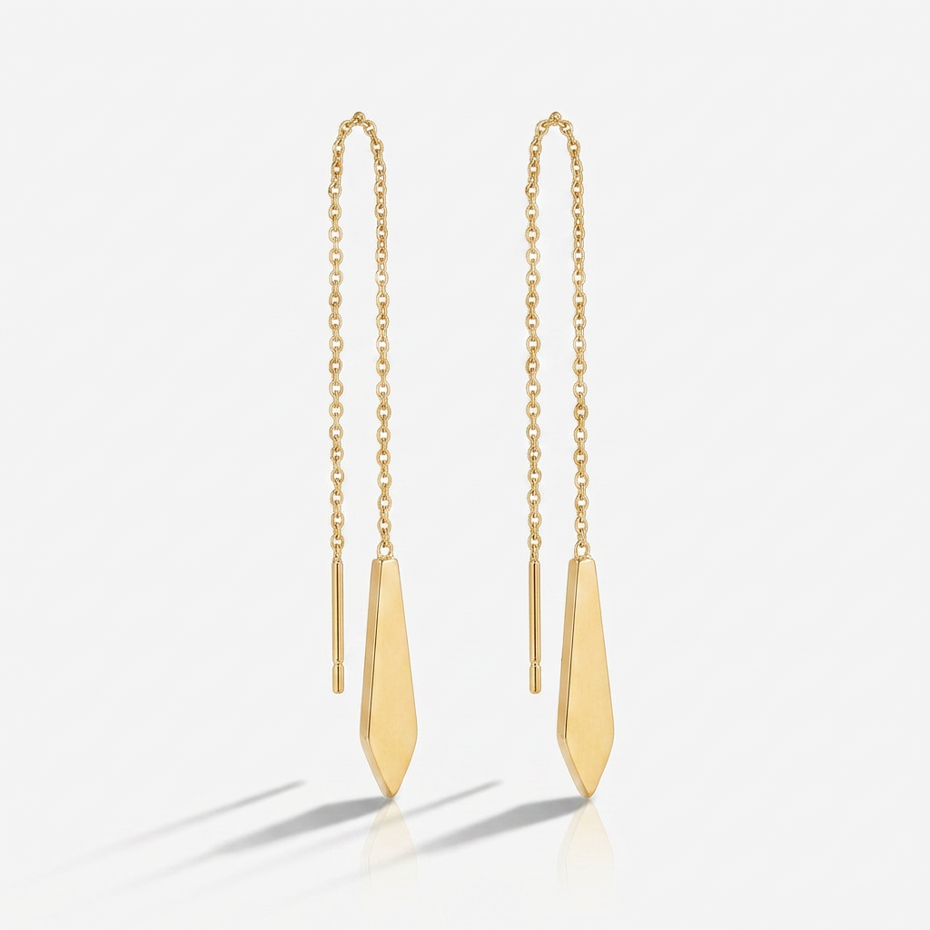Tassel Earrings with Geometric Drop