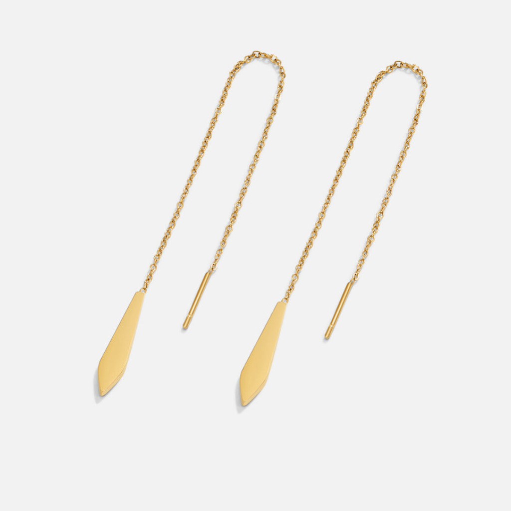 Tassel Earrings with Geometric Drop