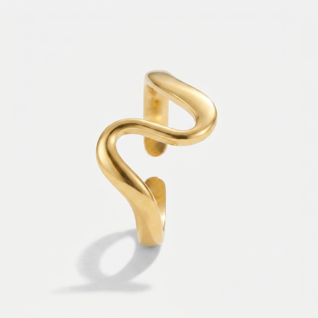Wave Ring with Organic Curved Shape