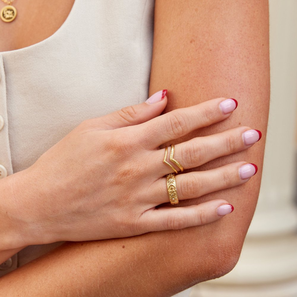 Wrap Ring with Layered Heart Design