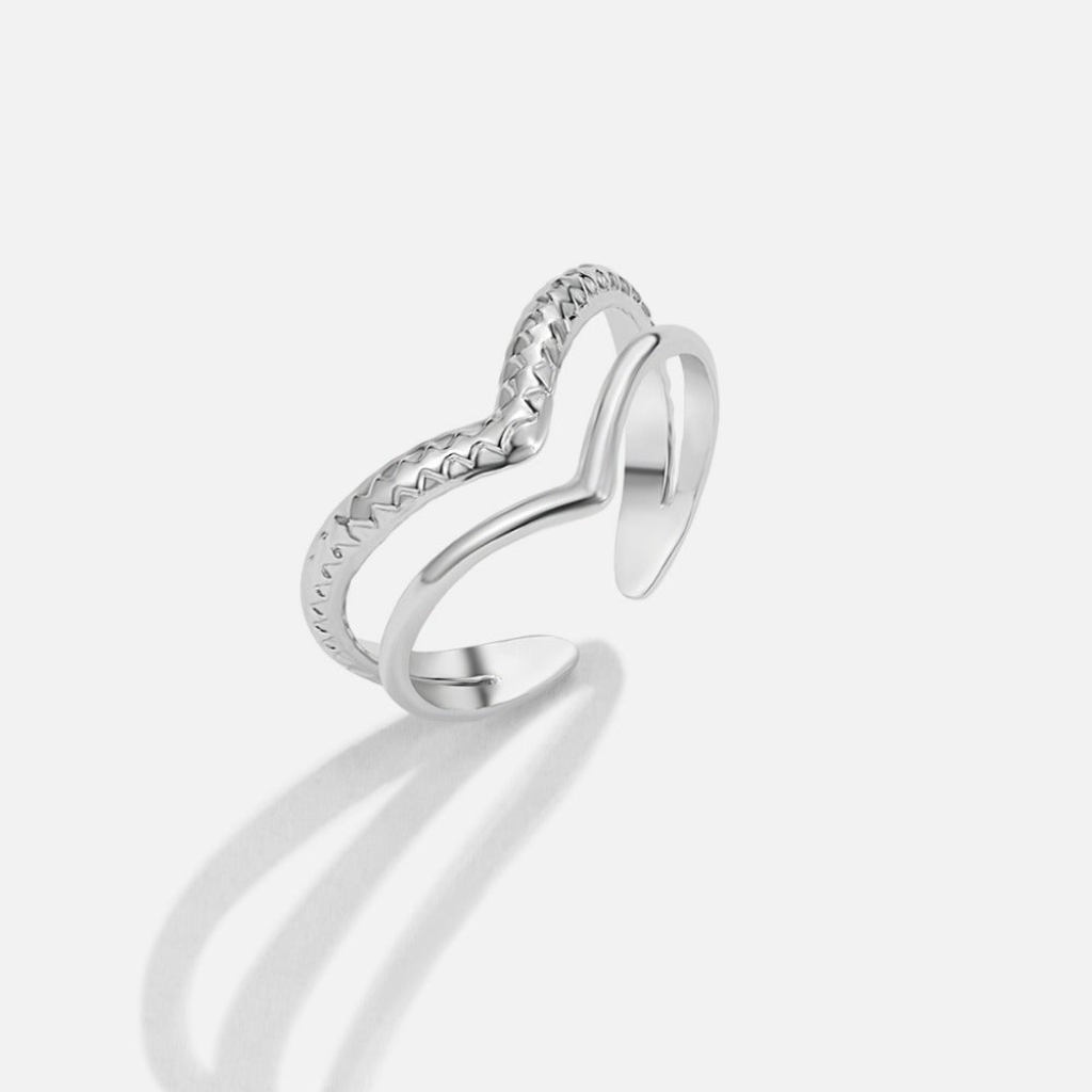 Wrap Ring with Layered Heart Design
