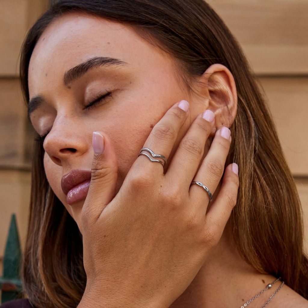 Wrap Ring with Layered Heart Design