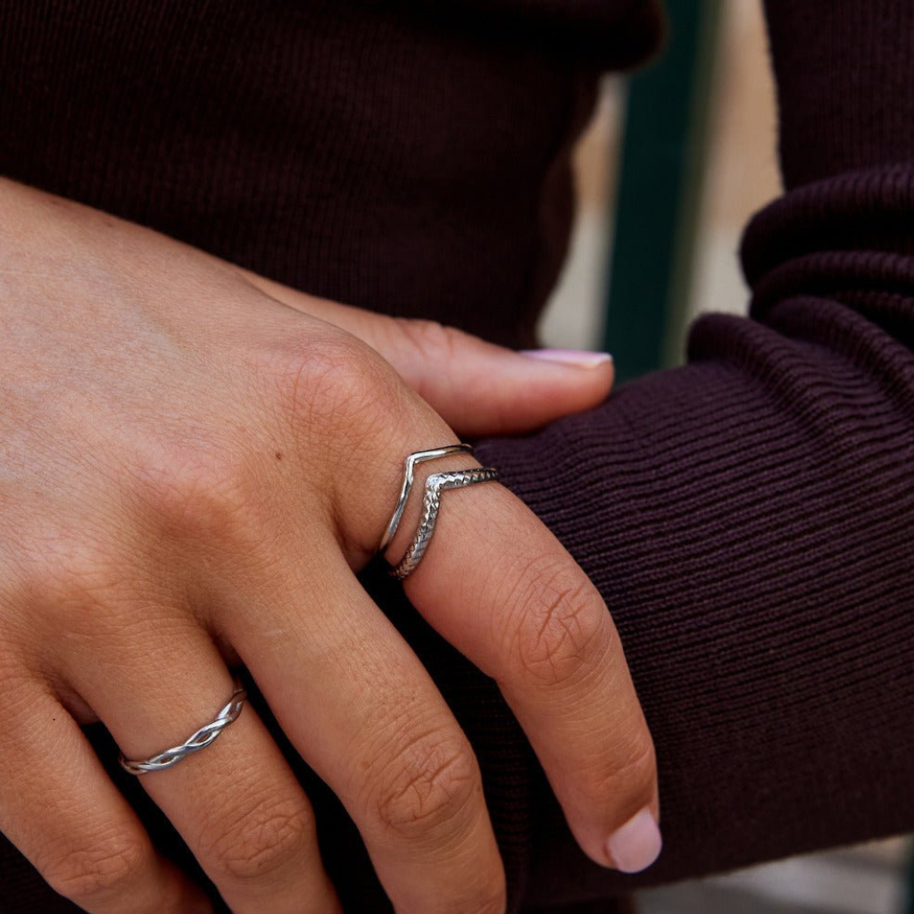 Wrap Ring with Layered Heart Design