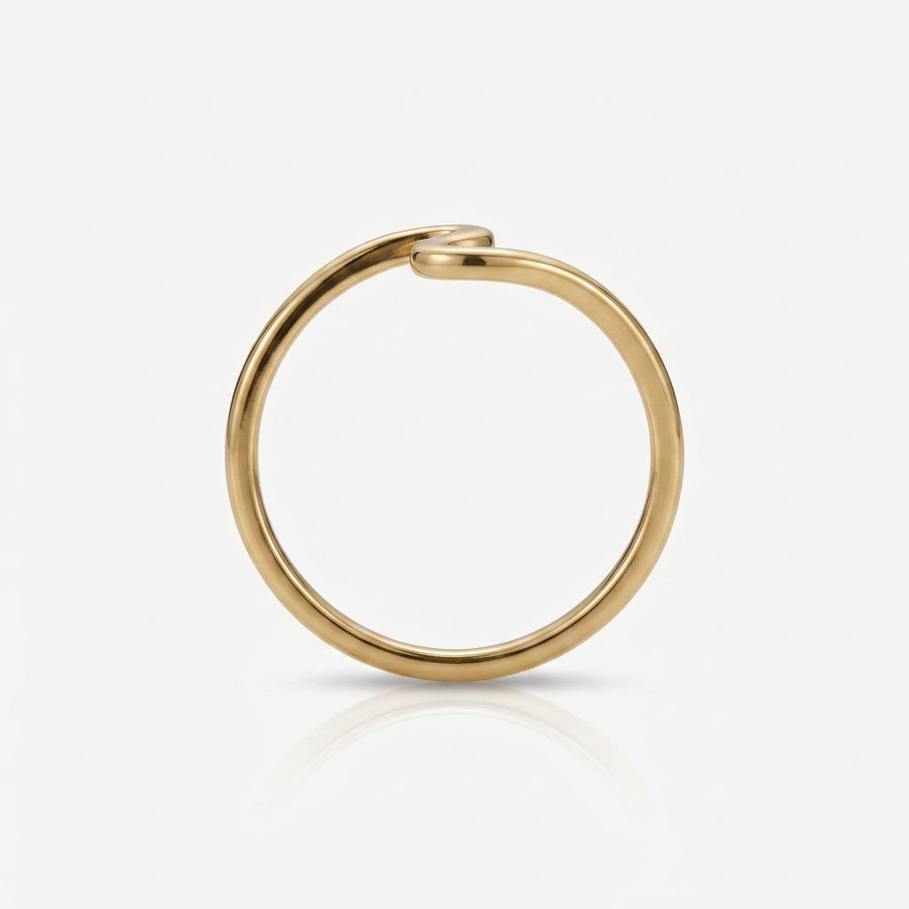 Wave Ring with Curved Ocean-Inspired Design