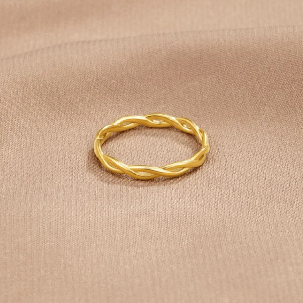 Twist Ring with Infinity Braided Design