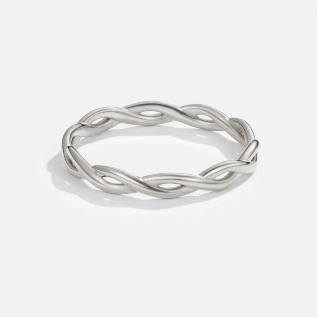 Twist Ring with Infinity Braided Design