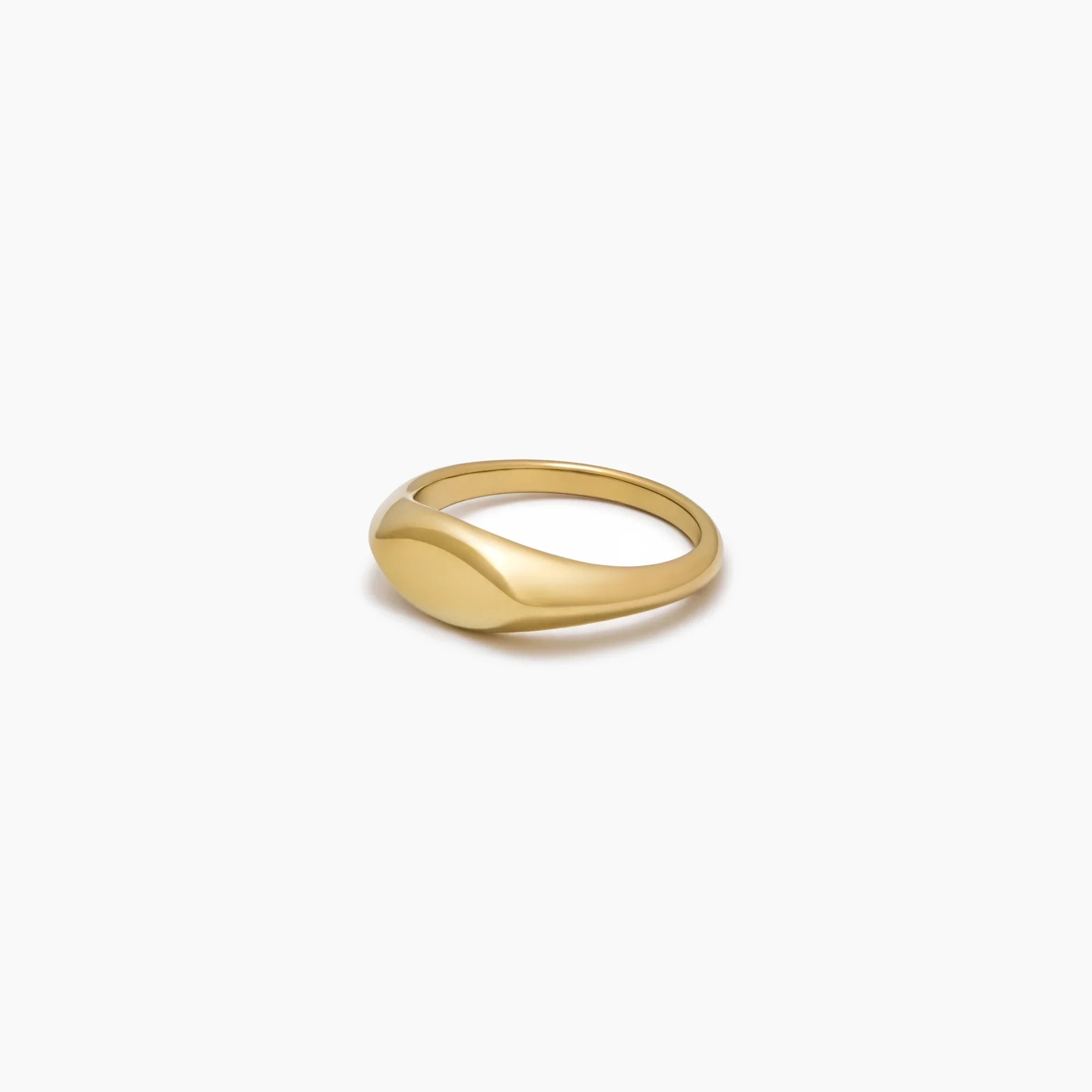 Gold Signet Ring with Flat Top Band