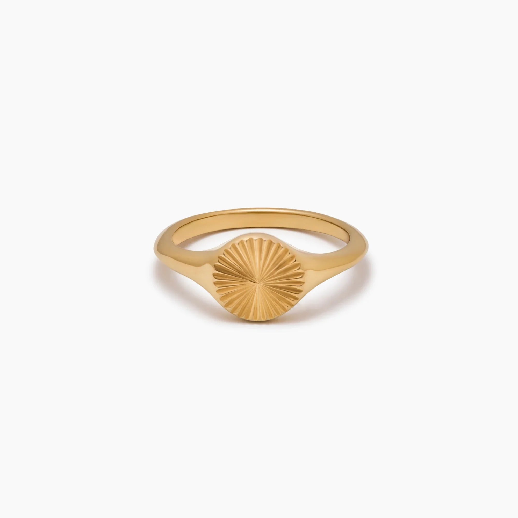 Gold Sunburst Signet Ring