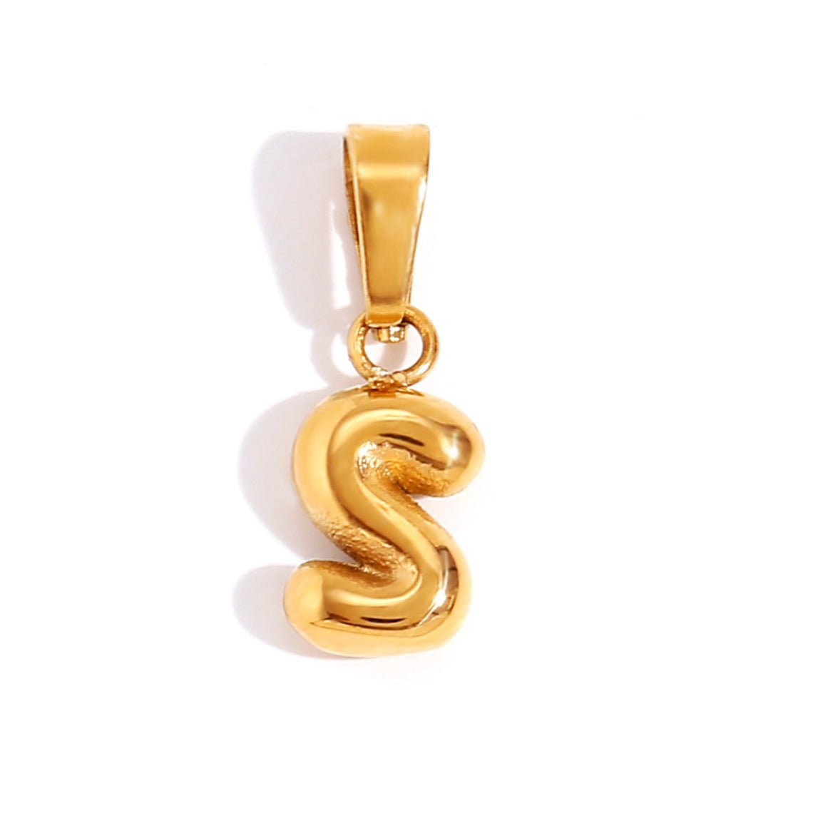 Gold Bubble Letter Necklace