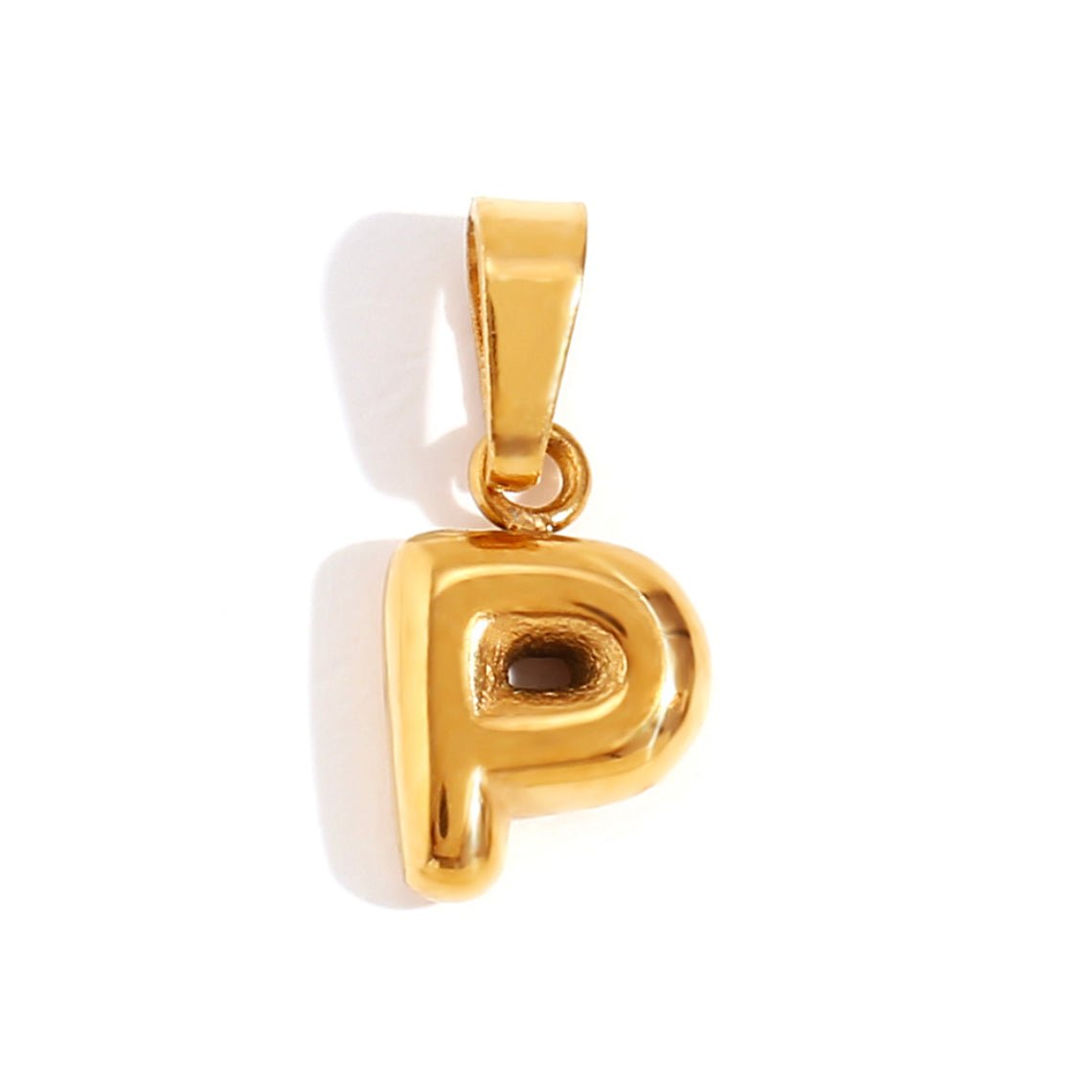 Gold Bubble Letter Necklace