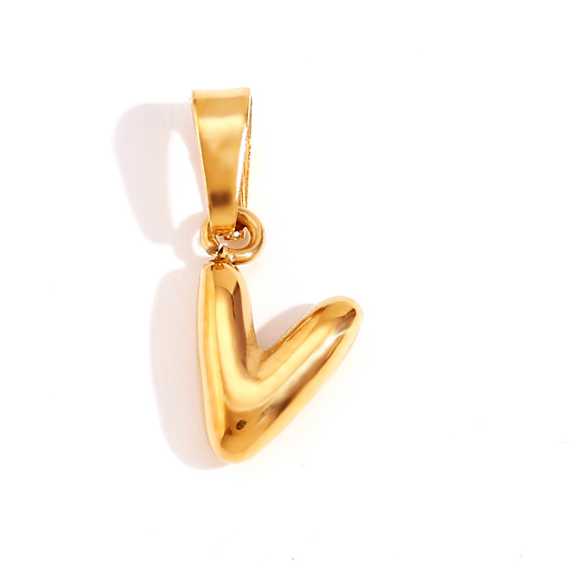 Gold Bubble Letter Necklace