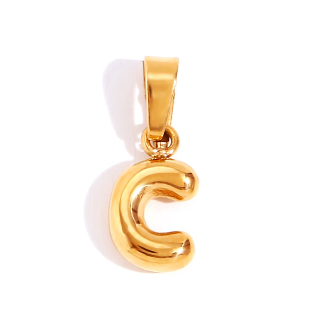 Gold Bubble Letter Necklace