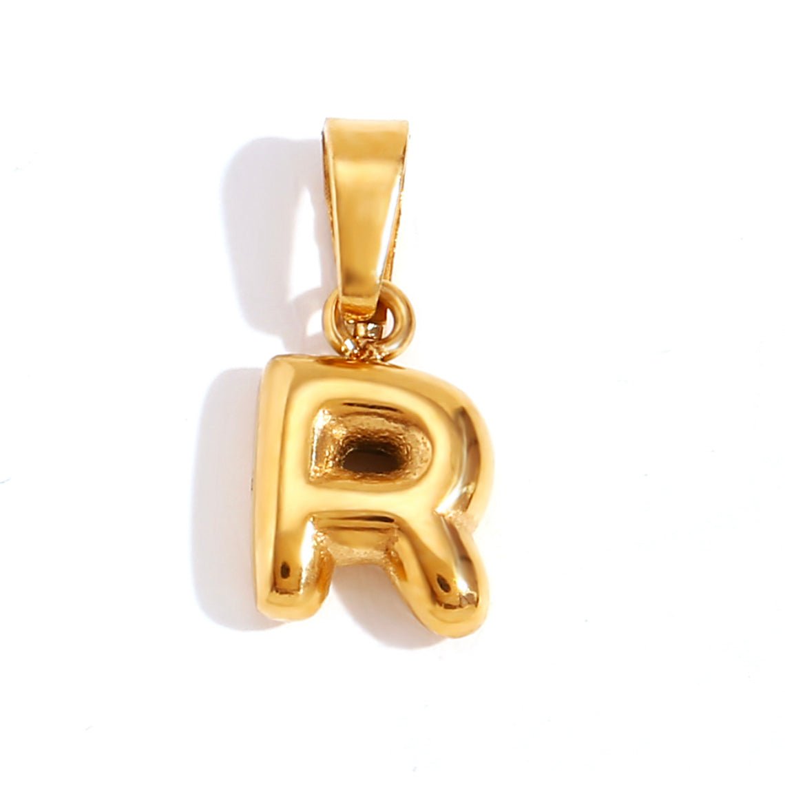 Gold Bubble Letter Necklace