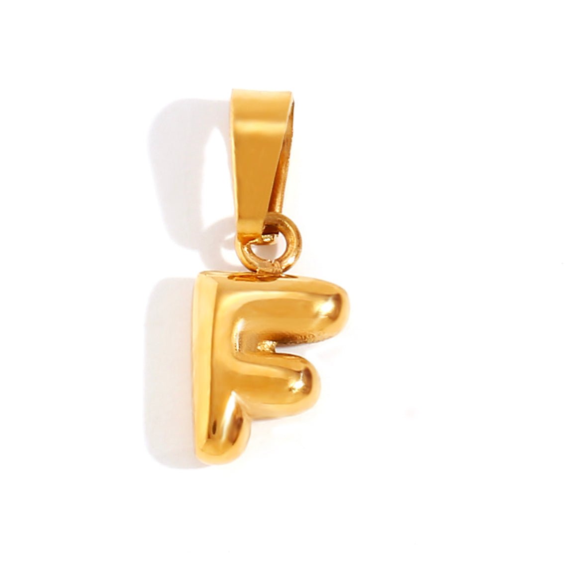 Gold Bubble Letter Necklace