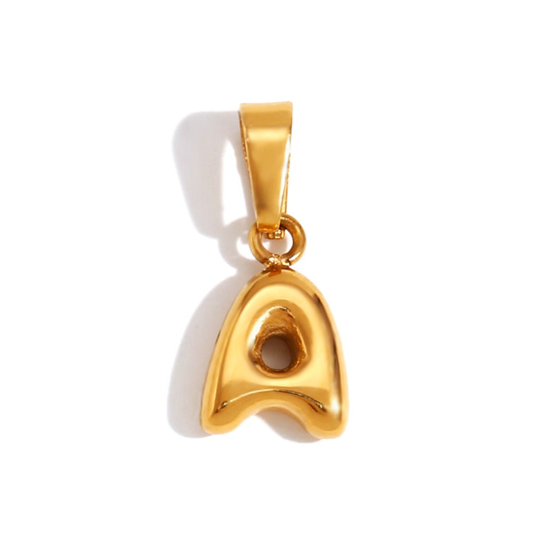 Gold Bubble Letter Necklace