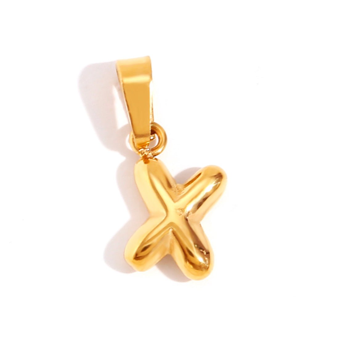 Gold Bubble Letter Necklace
