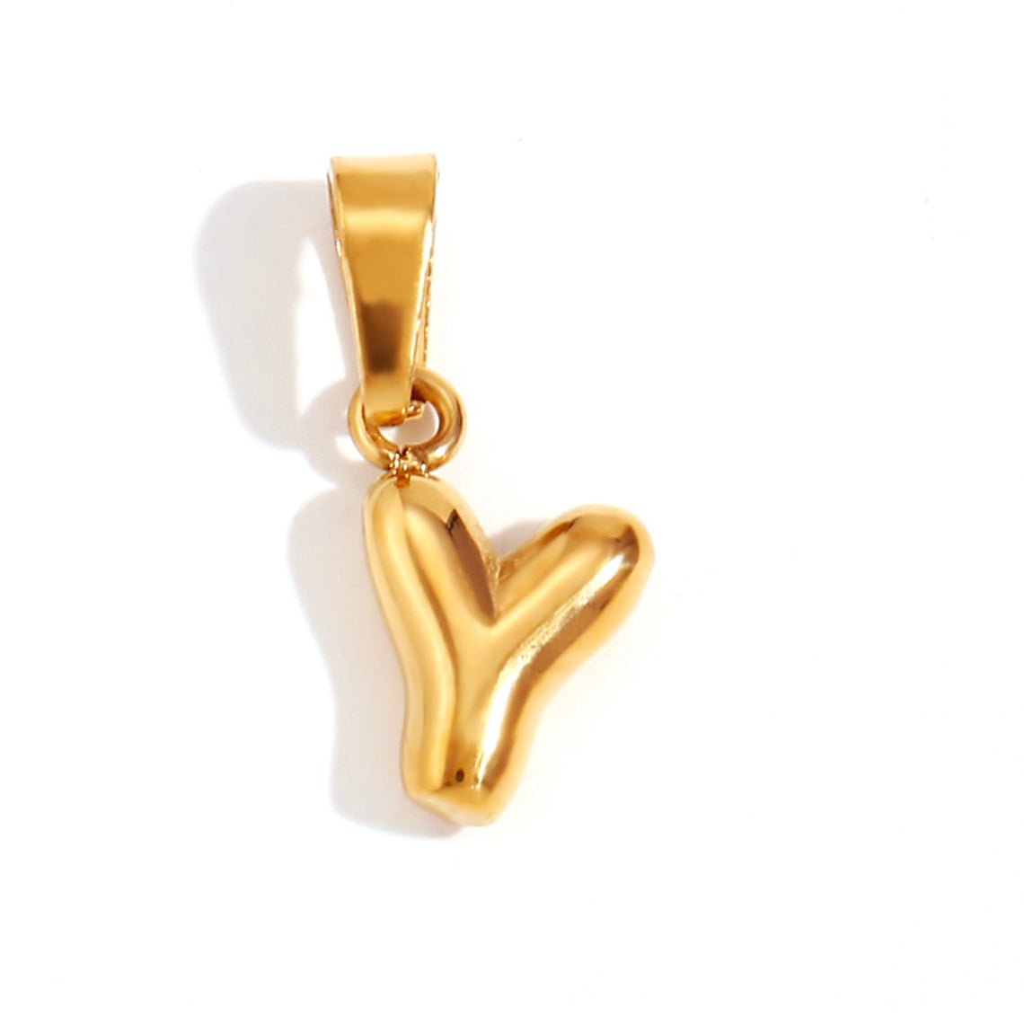 Gold Bubble Letter Necklace
