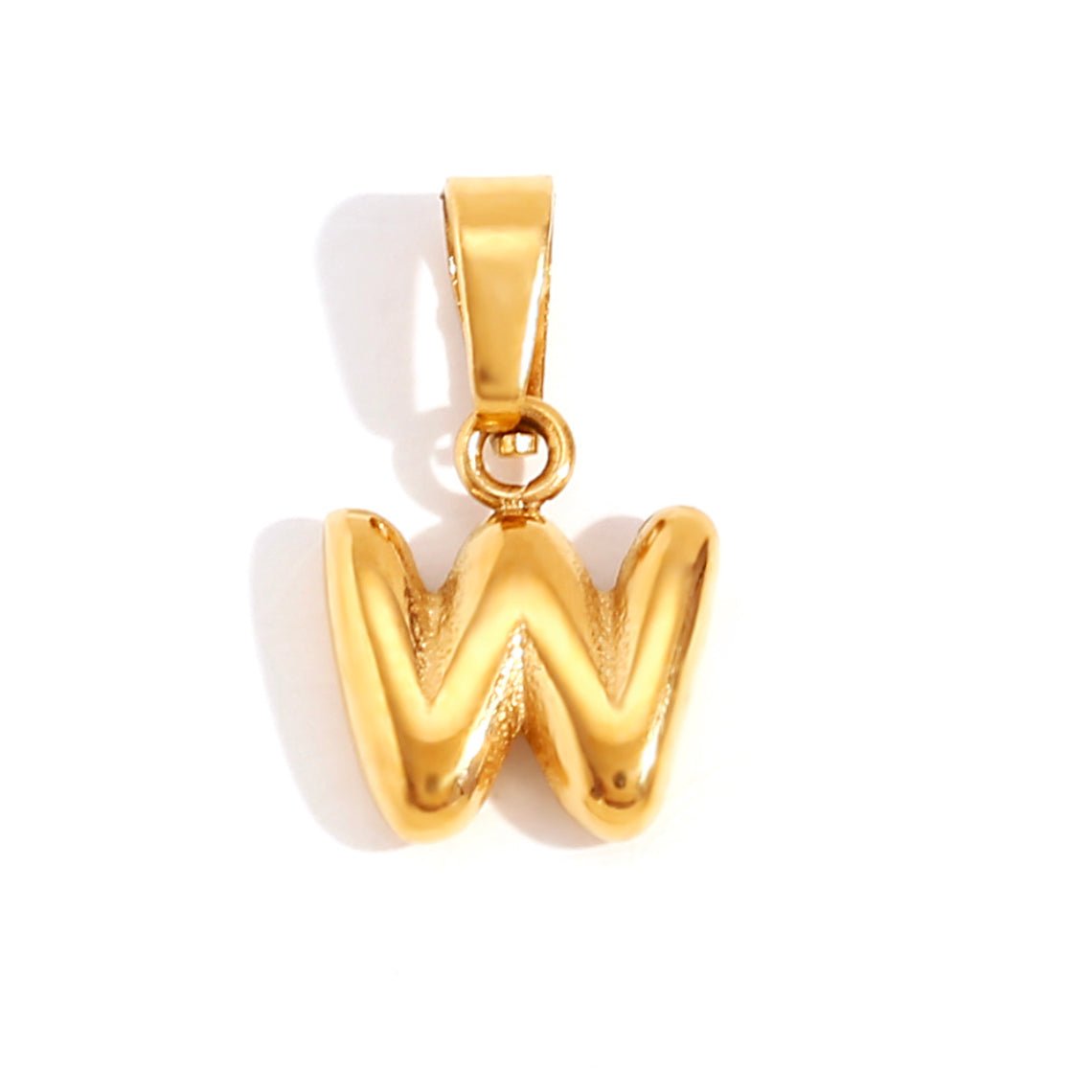 Gold Bubble Letter Necklace