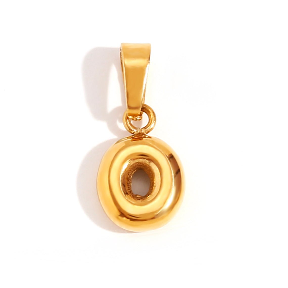Gold Bubble Letter Necklace