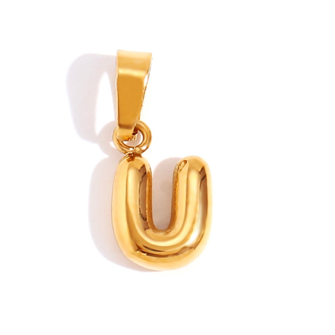 Gold Bubble Letter Necklace