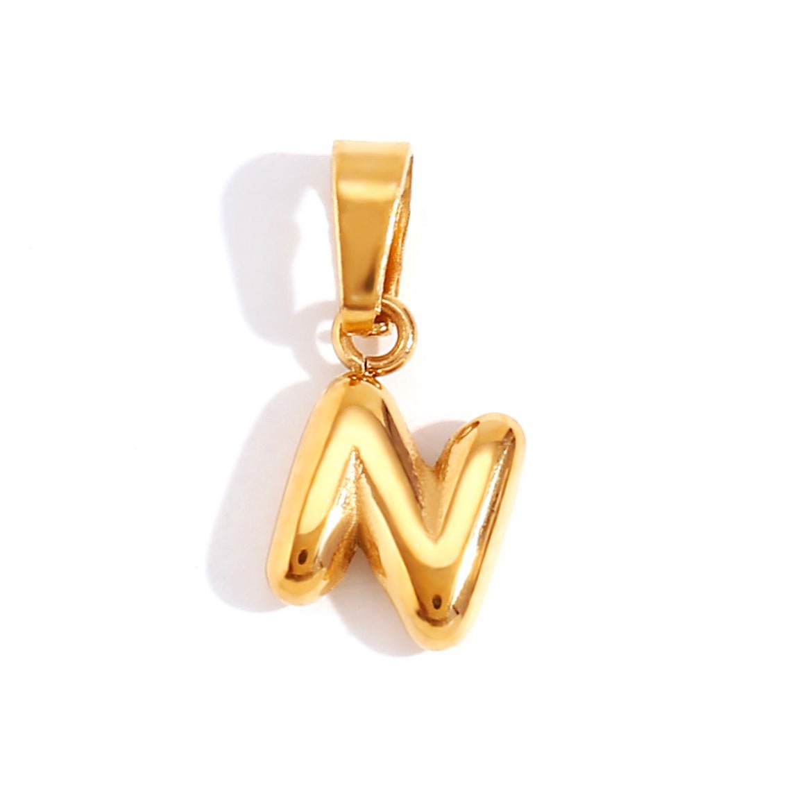 Gold Bubble Letter Necklace