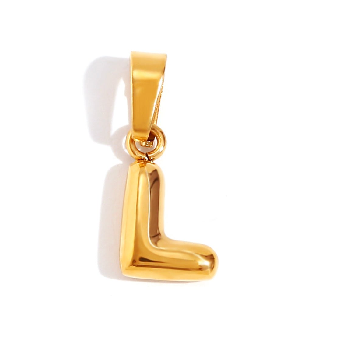Gold Bubble Letter Necklace