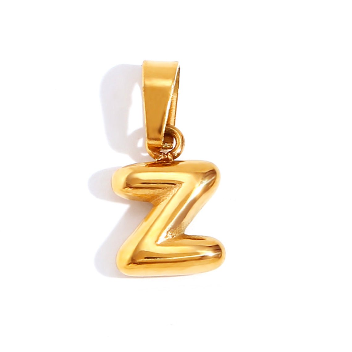 Gold Bubble Letter Necklace