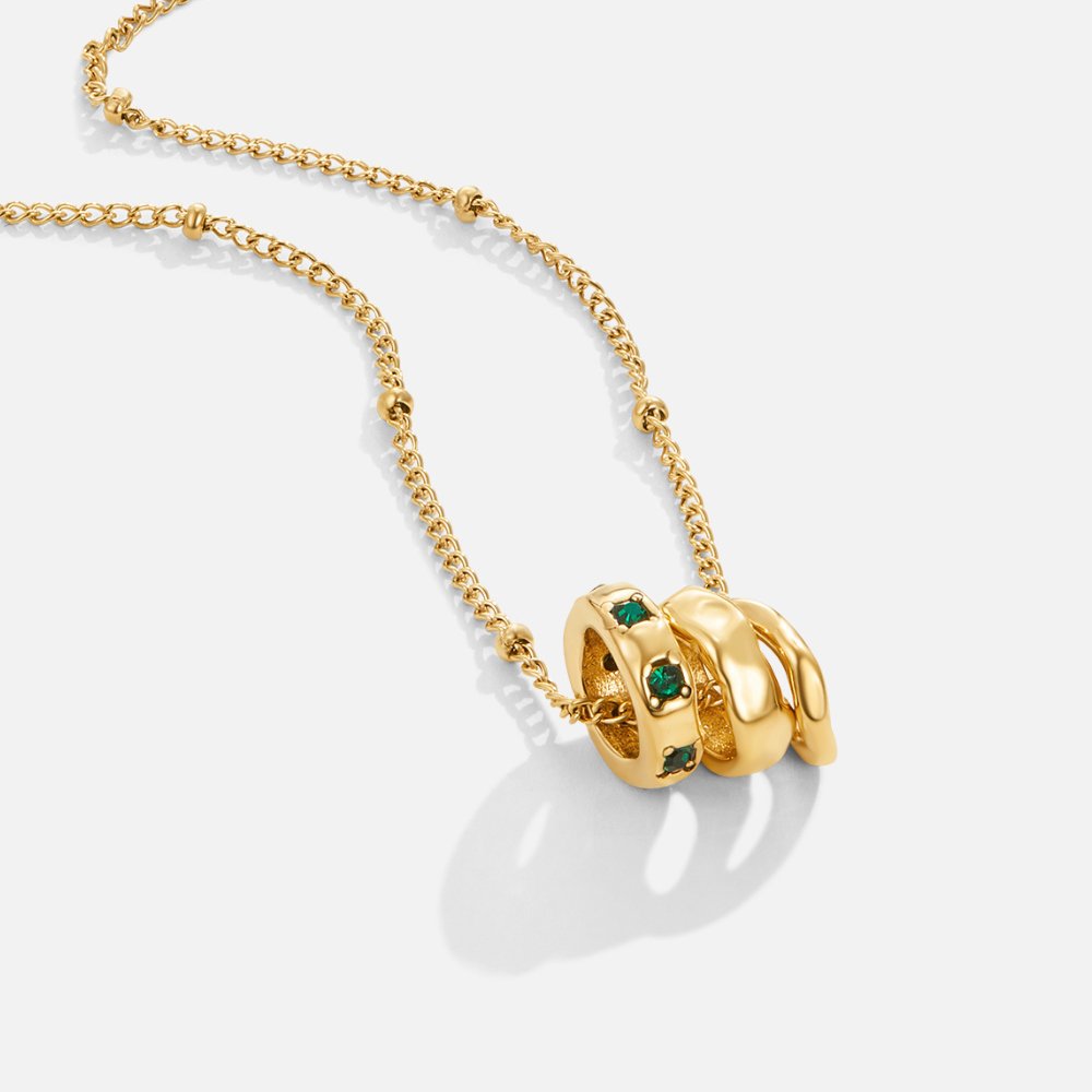 Gold Pendant Necklace with Floral Camilla Design
