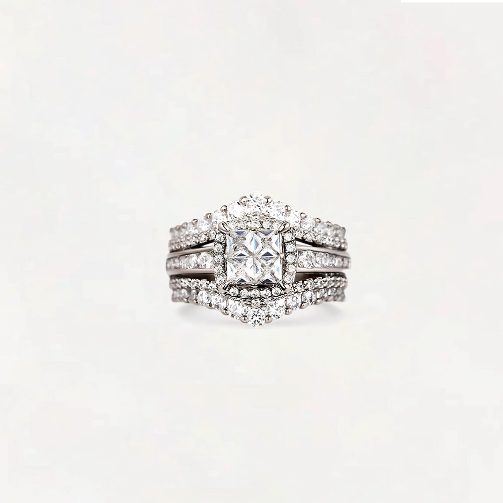 Silver Five-in-One Orbit Ring Set