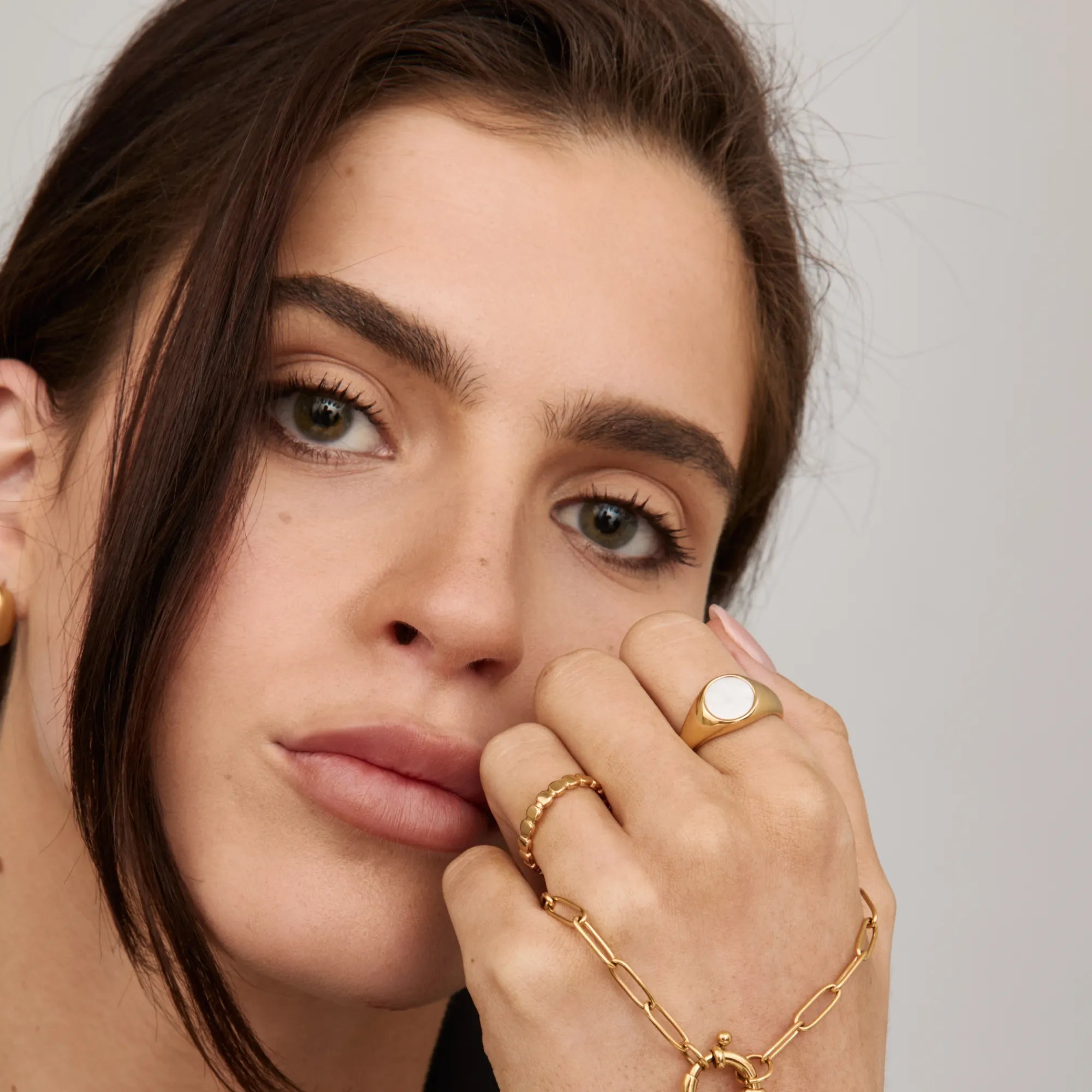 Gold Mother of Pearl Ring