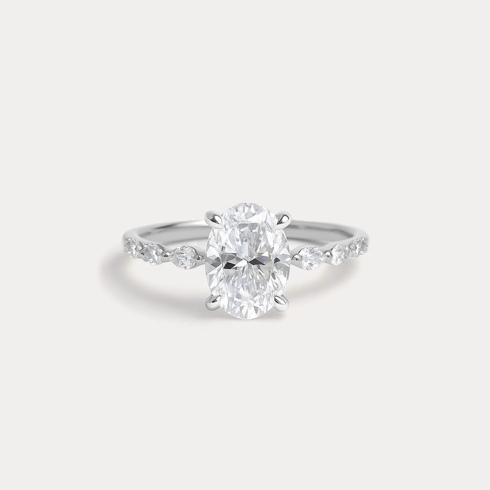 Gold Halo Ring with Circular Stone Setting