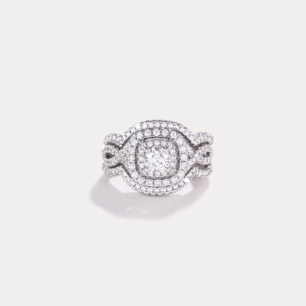 Silver Eternity Ring Set — 3-in-1 Stacking Rings