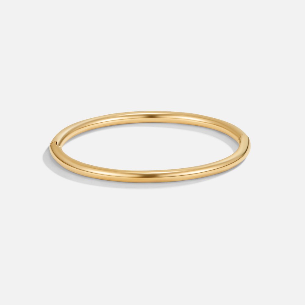 Gold Bangle Bracelet with Smooth Finish