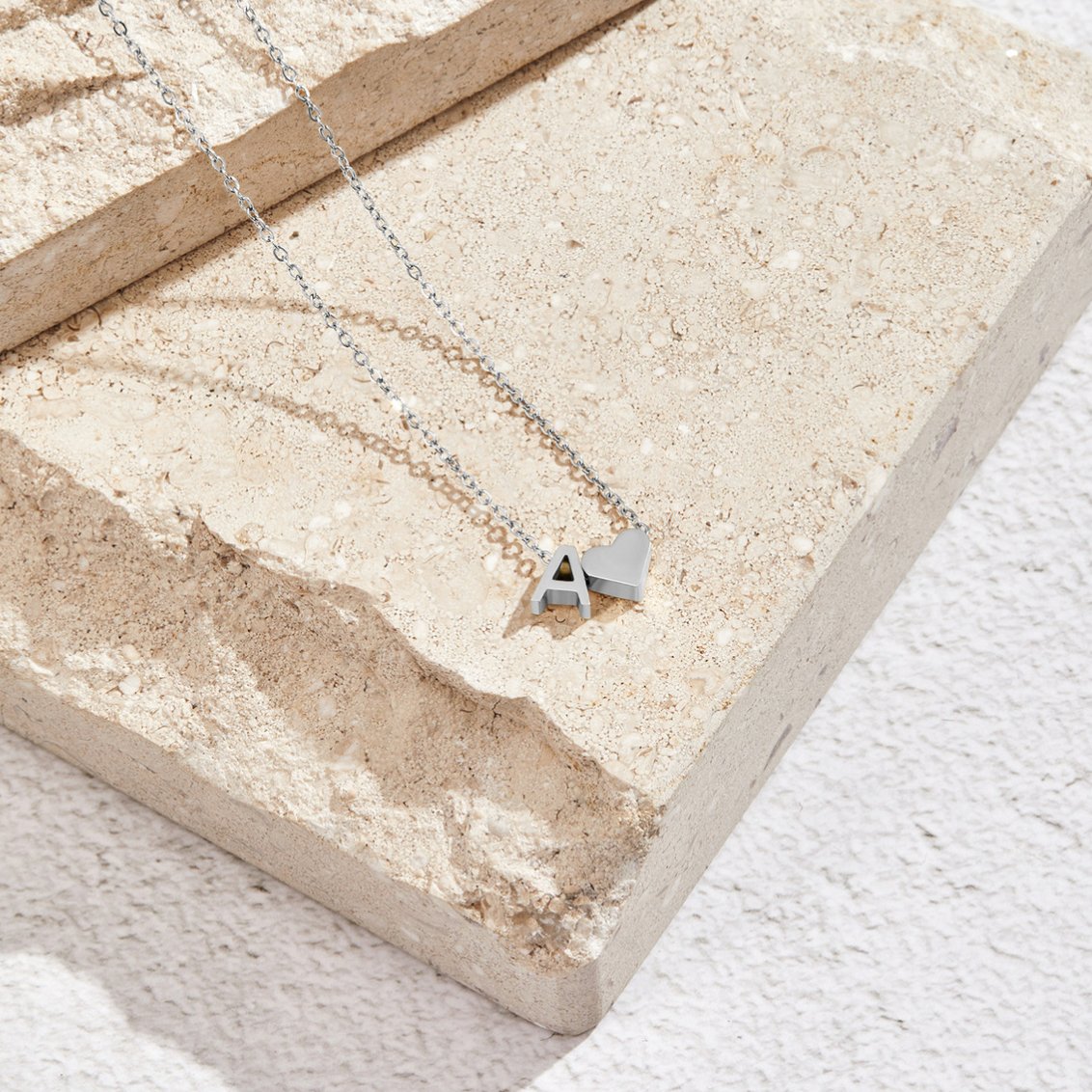 Silver Necklace with Forever Love Letter Pendant