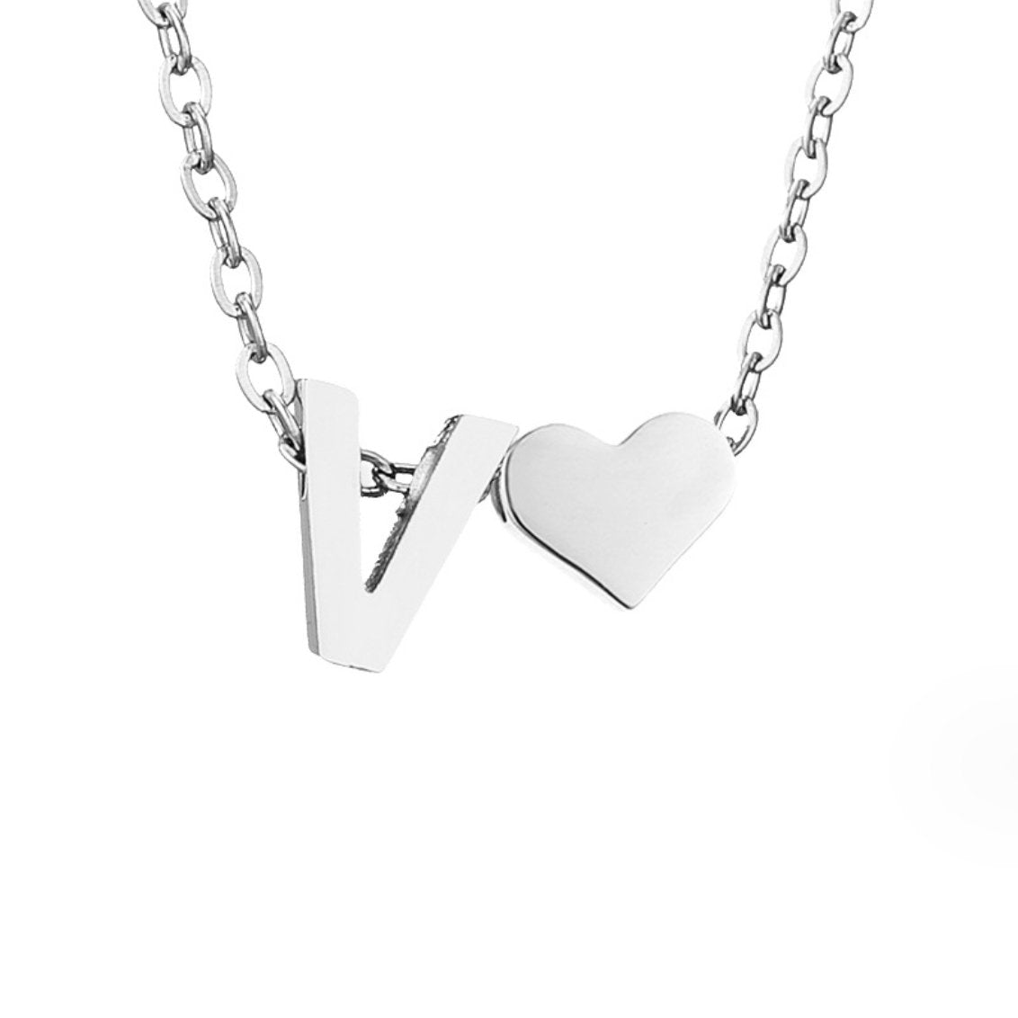 Silver Necklace with Forever Love Letter Pendant