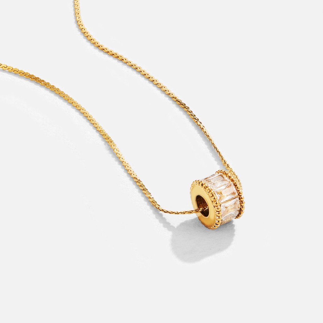 Gold Necklace with Crystal Pendant