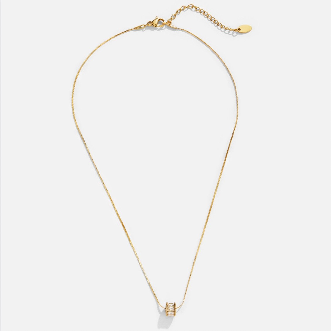 Gold Necklace with Crystal Pendant