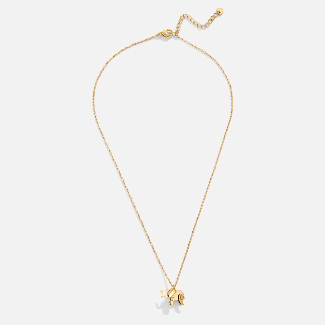 Gold Elephant Necklace with Elephant Pendant