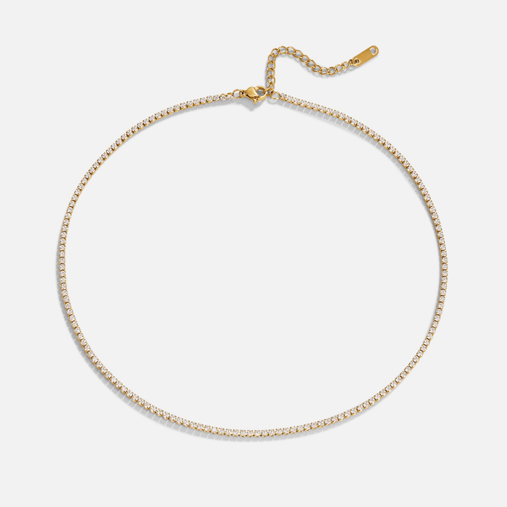 Gold Crystal Pendant Necklace