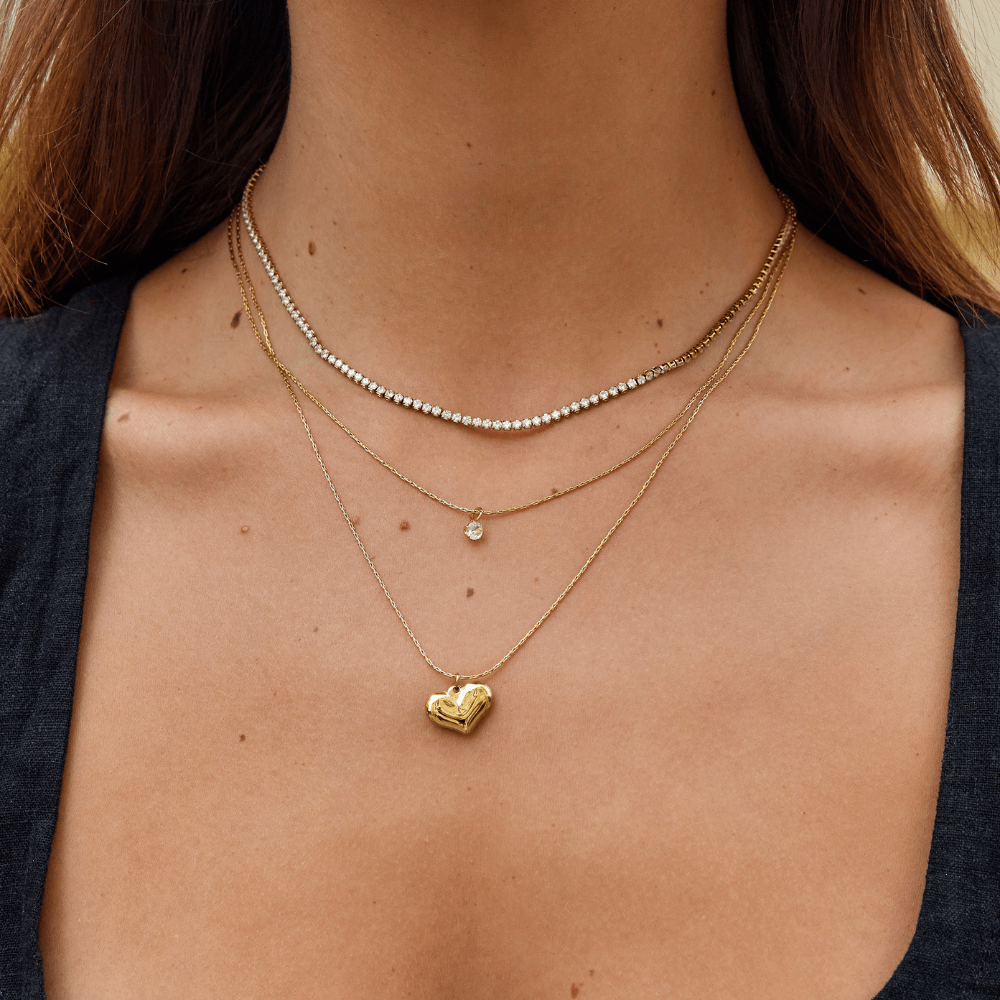 Gold Crystal Pendant Necklace