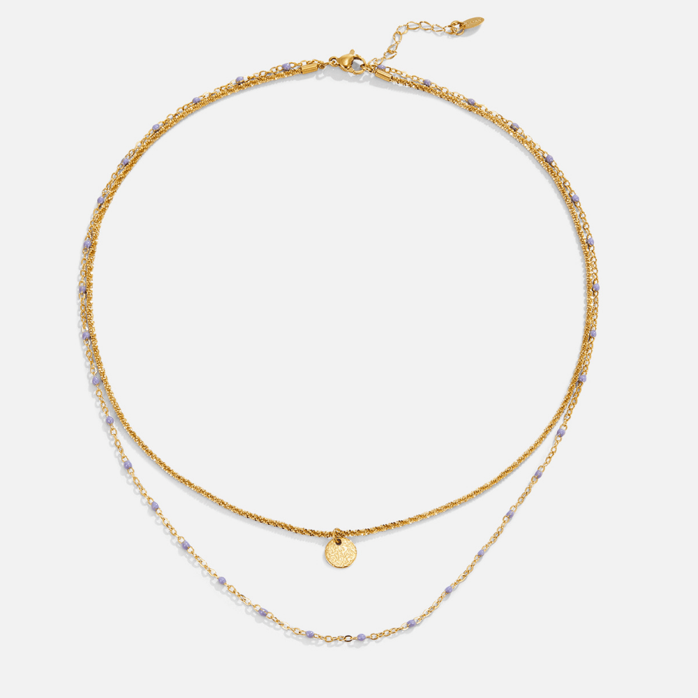 Gold Layered Coin Bead Necklace