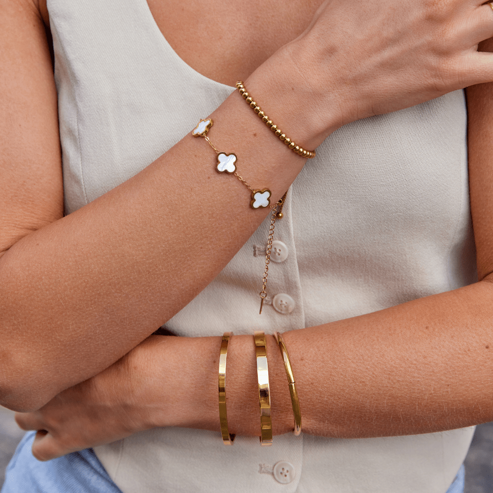 Gold Bangle with Smooth Curved Band