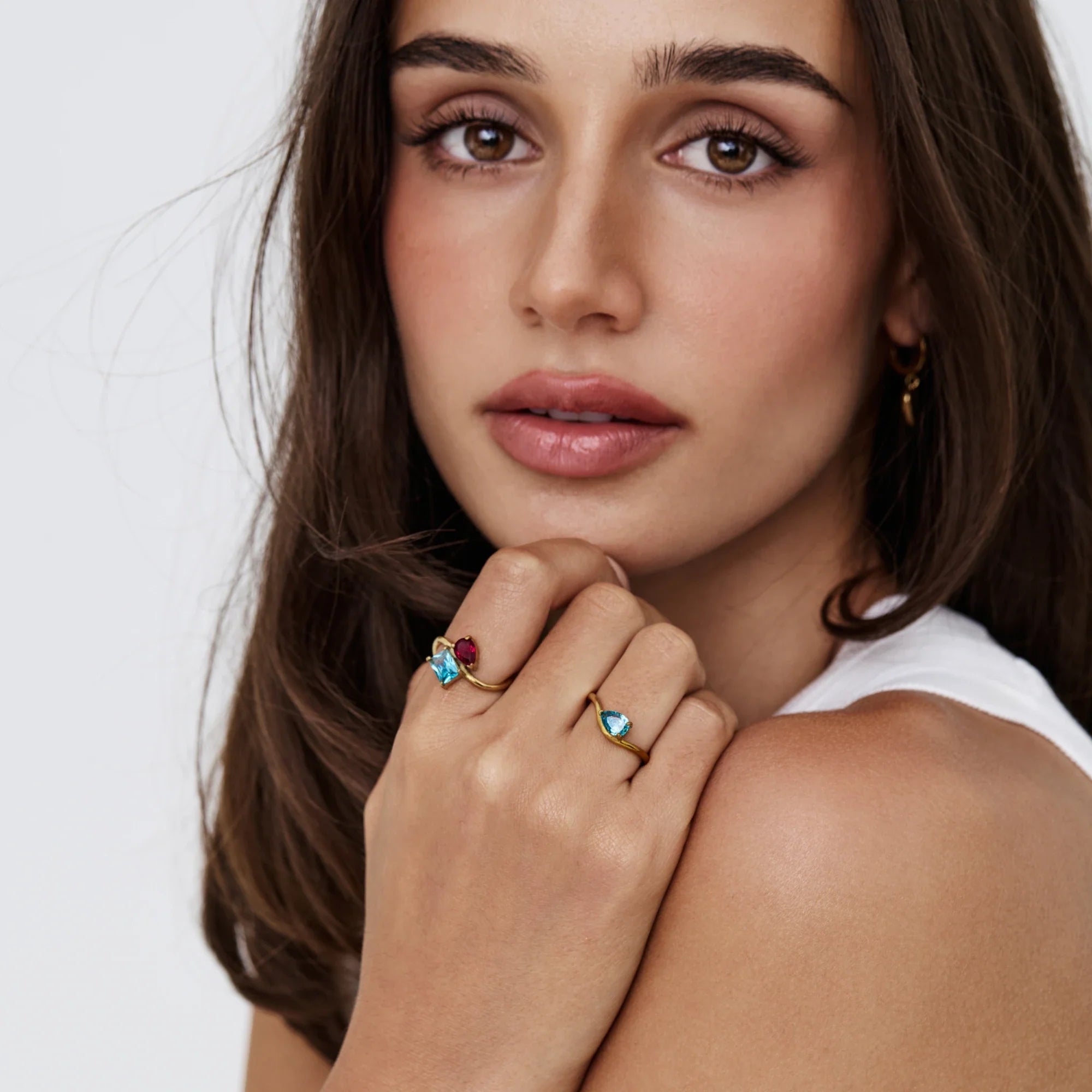 Gold Toi et Moi Birthstone Ring