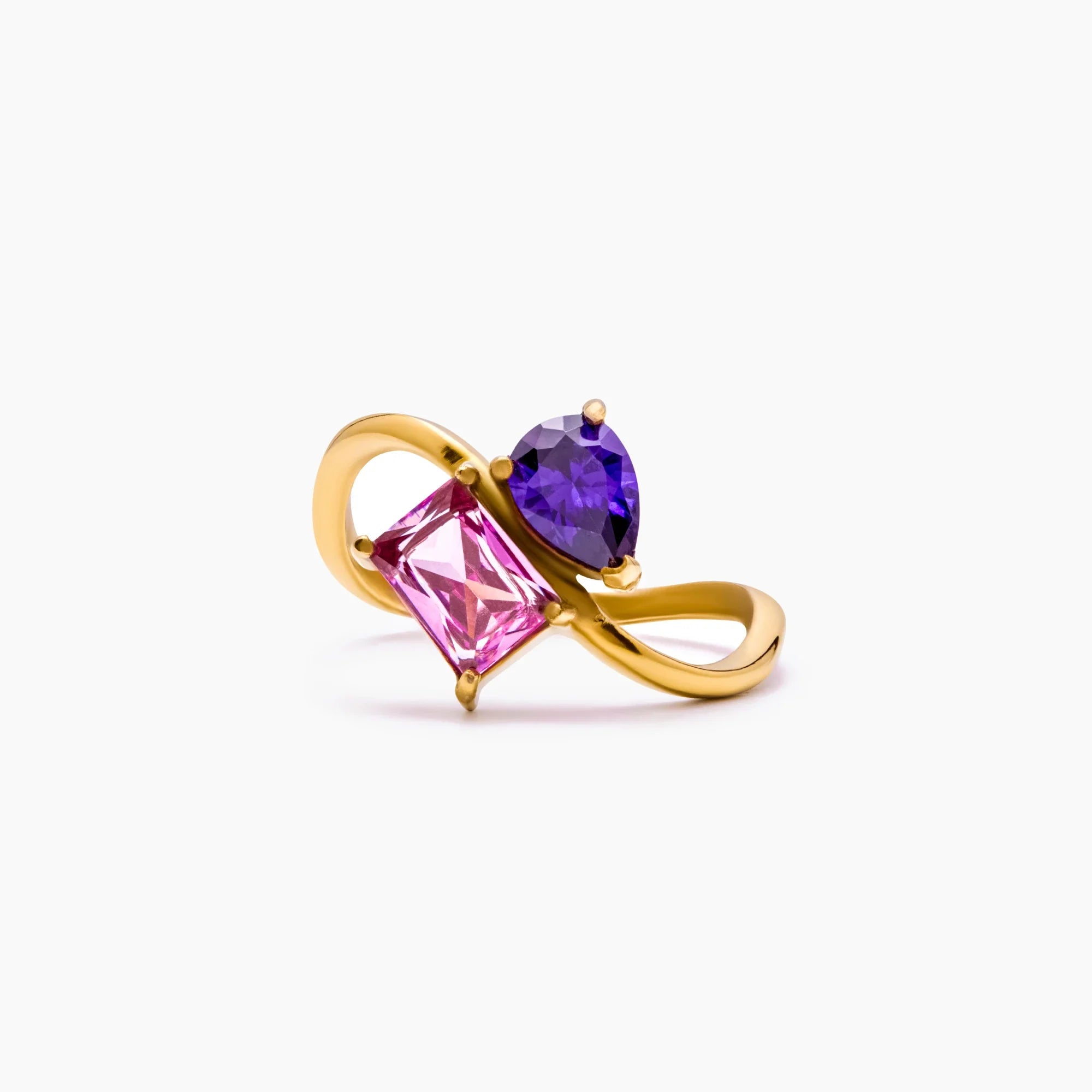 Gold Toi et Moi Birthstone Ring
