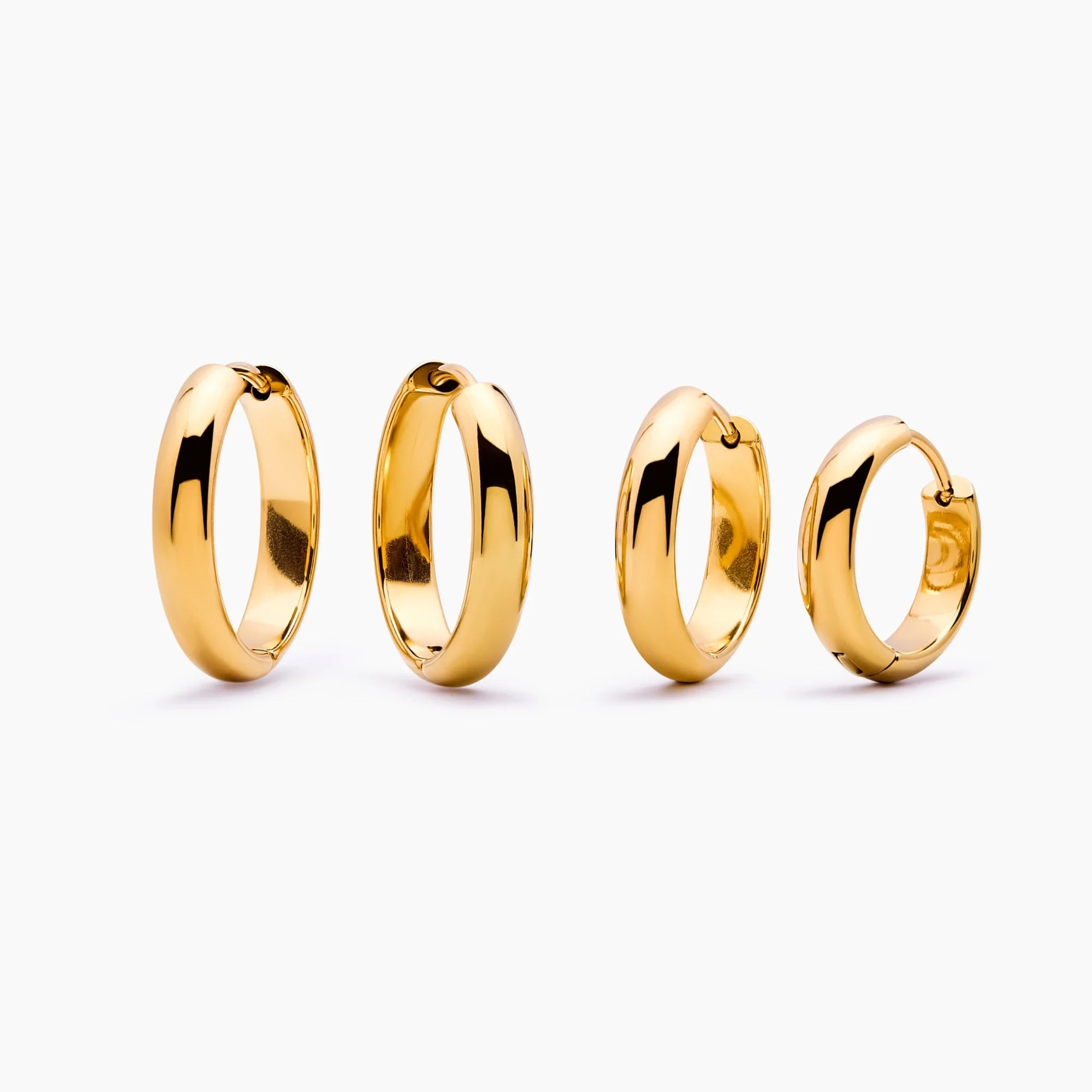 Gold Dome Hoop Earrings