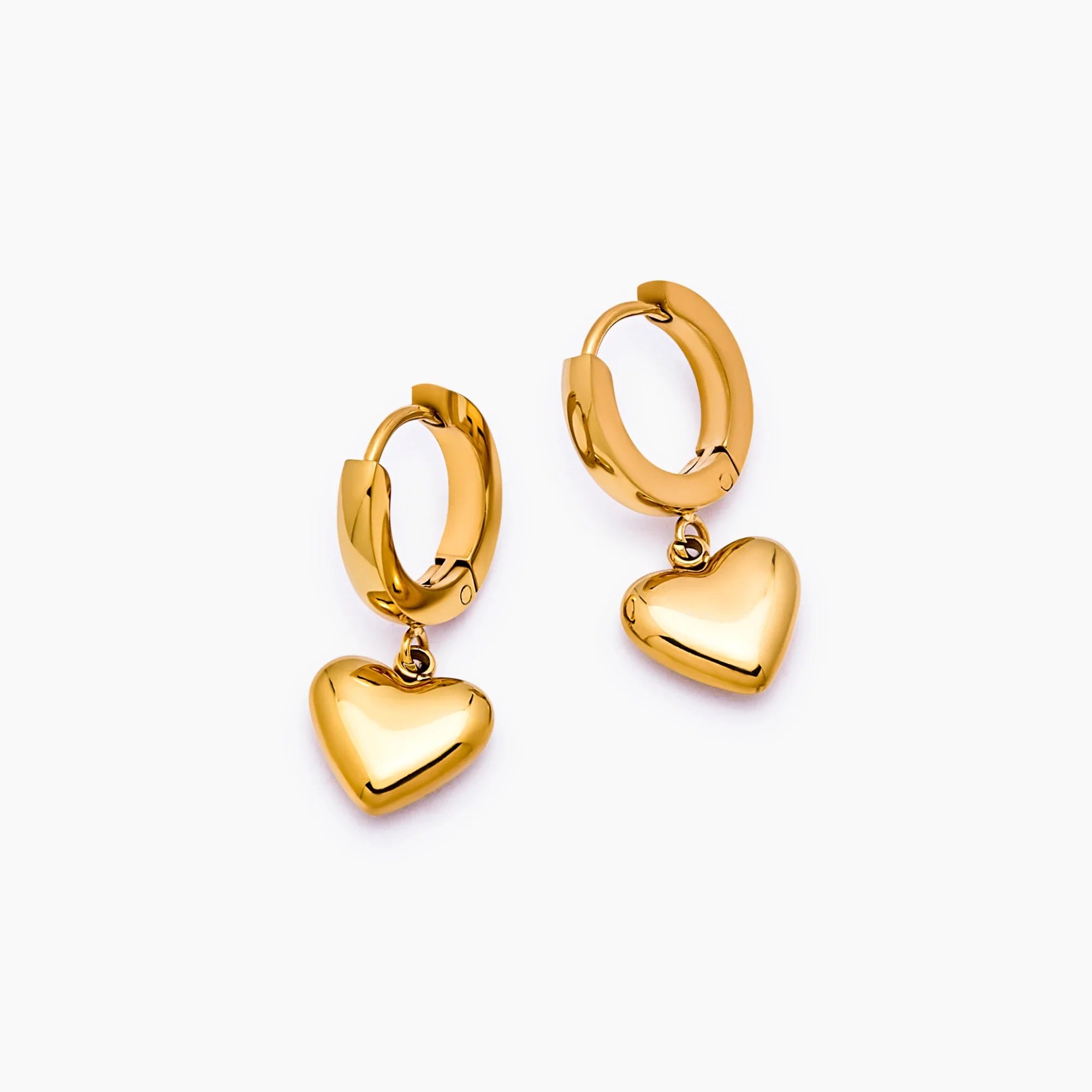 Gold Puffy Heart Drop Huggies