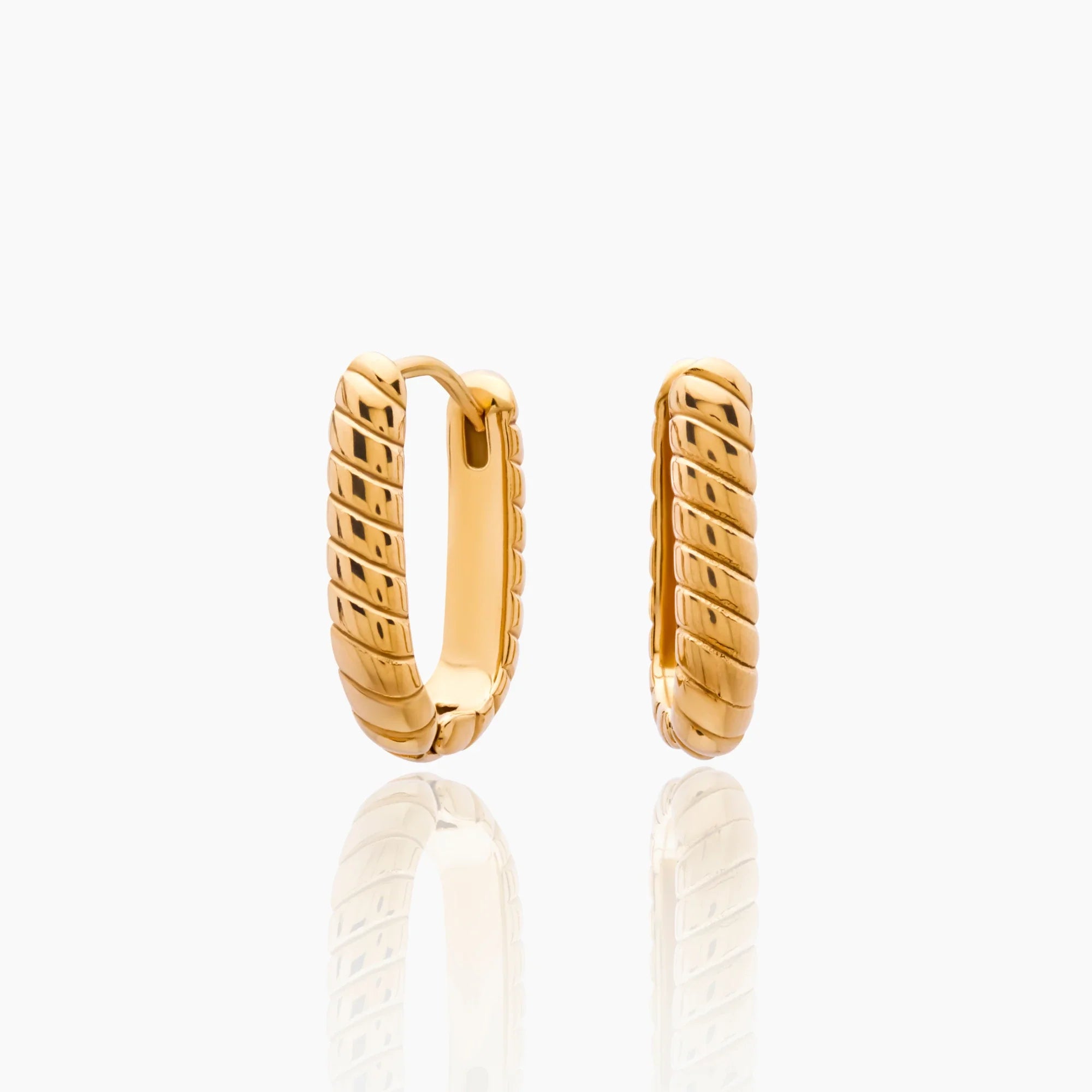 Gold Twist Huggie Earrings