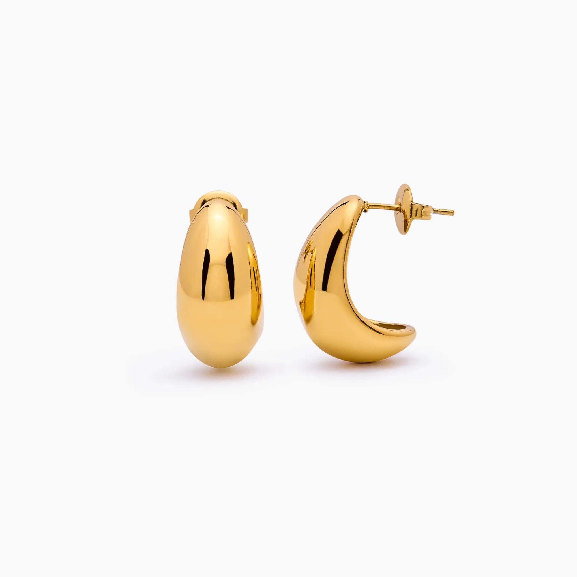Gold Dome Hoop Earrings
