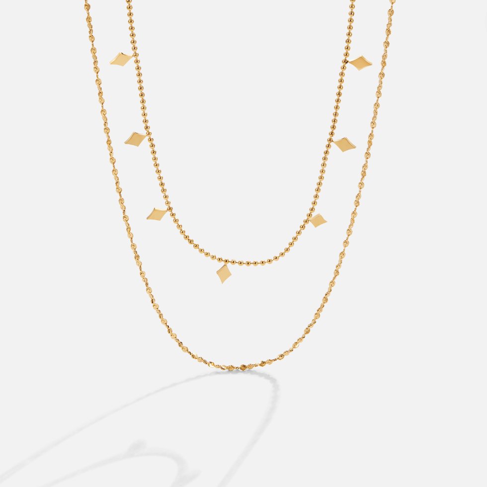 Gold Layered Necklace with Phoenix Pendant